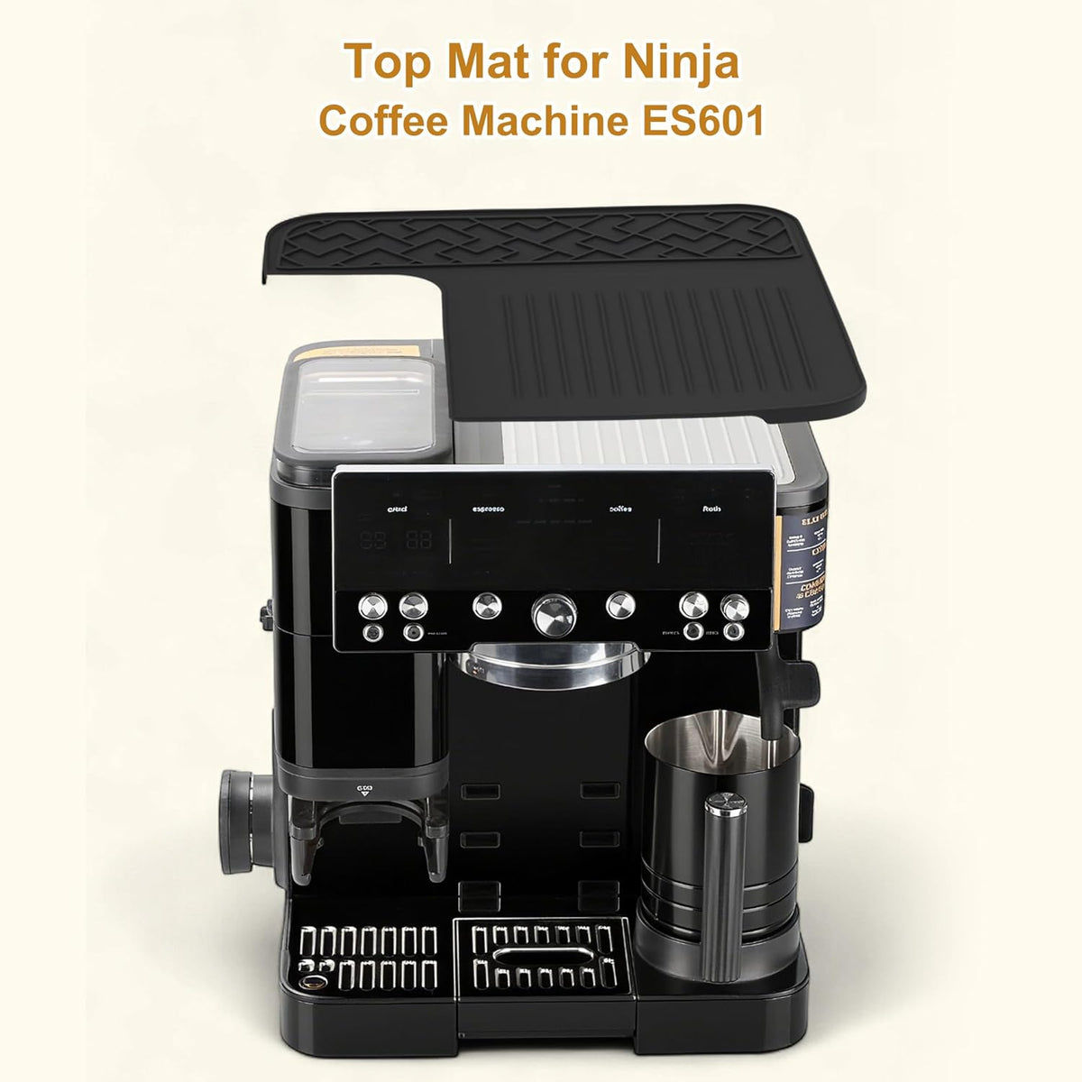VOCOSTE Top Silicone Mat for Ninja Espresso ES601, Protects Top Surface from Scratches, Grinding Port Unblocked, Anti-Slip, Waterproof, Heat-Resistant, Fit for Ninja Luxe Cafe Accessories