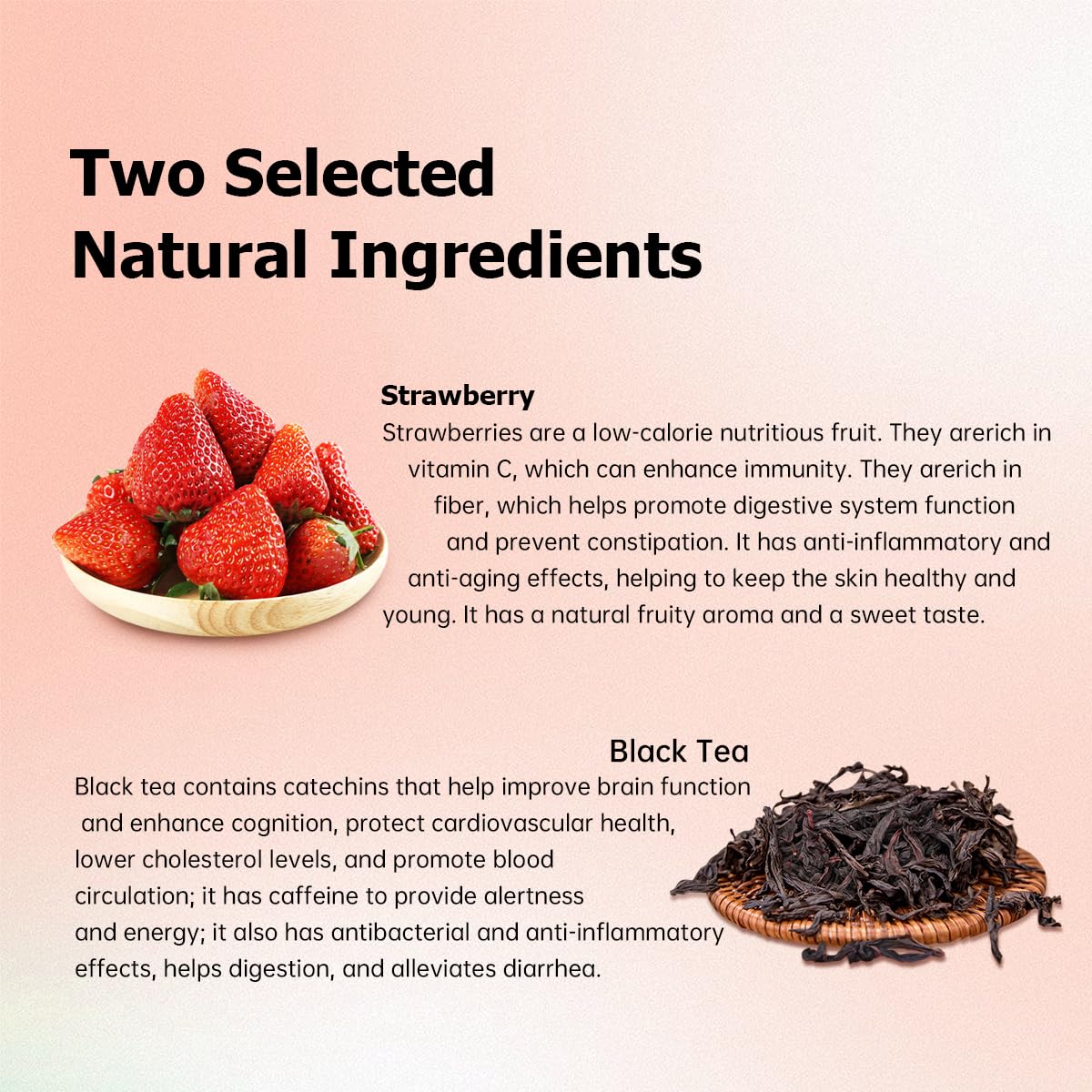 HANFANGLING White Peach Oolong Tea and Strawberry Black Tea, Natural Loose Leaf Tea,The Choice for Enjoying a Beautiful Life,Tea Lover's Gift (White Peach Oolong Tea + Strawberry Black Tea)