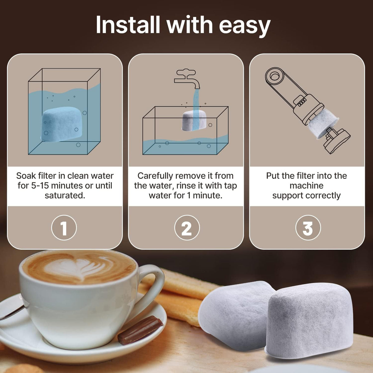 ICEPURE Coffee Machine Water Filter Replacement for Breville BWF100 BWF100NA BES980XL BES920XL BES900XL BES860XL BES870XL Barista Espresso, BES840XL BKC600XL BKC700XL, 12PACK