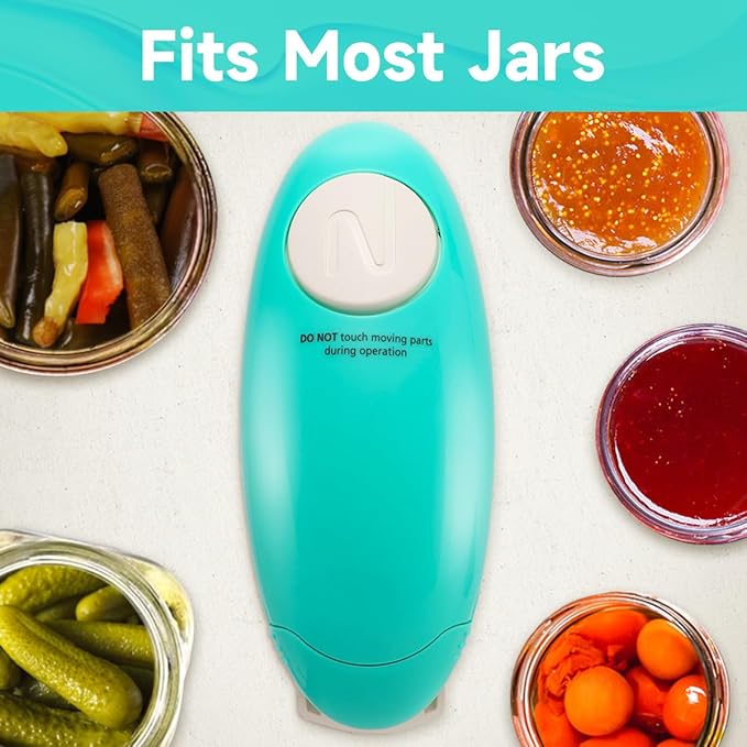 Electric Jar Opener, One Touch Automatic Jar Opener with Less Effort for Seniors with Arthritis, Weak Hands