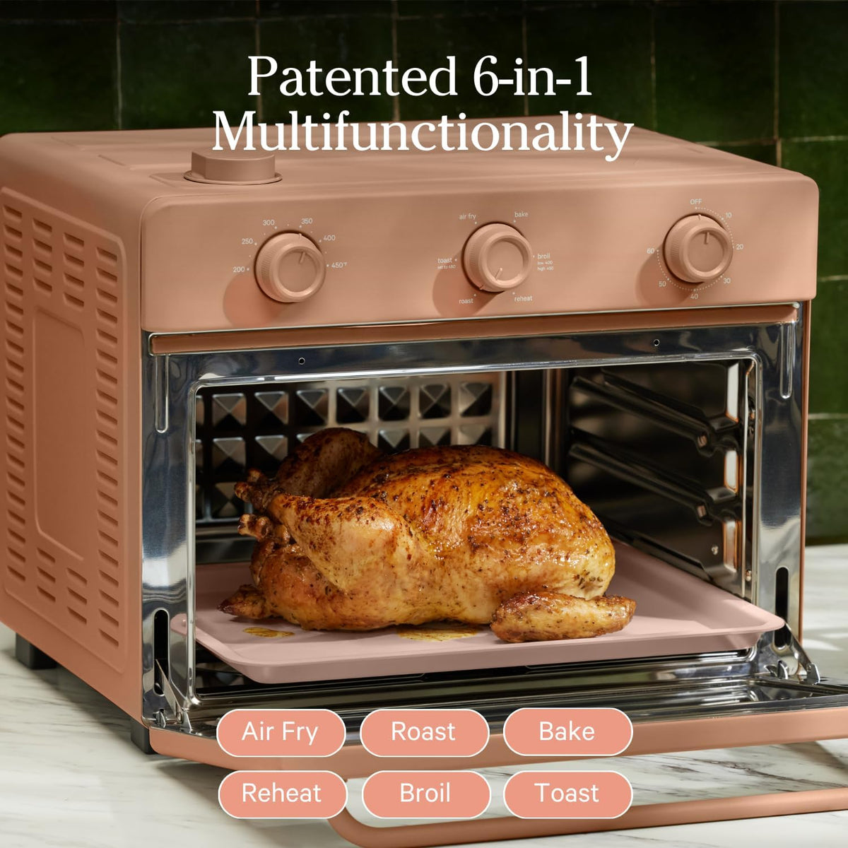 Our Place Large Wonder Oven | 6-In-1 Toxin-Free Air Fryer & Toaster with Steam Infusion | Family-Sized 32QT, 1700W Countertop Design | Includes Bake Tray, Fryer Basket, Large Racks | Spice