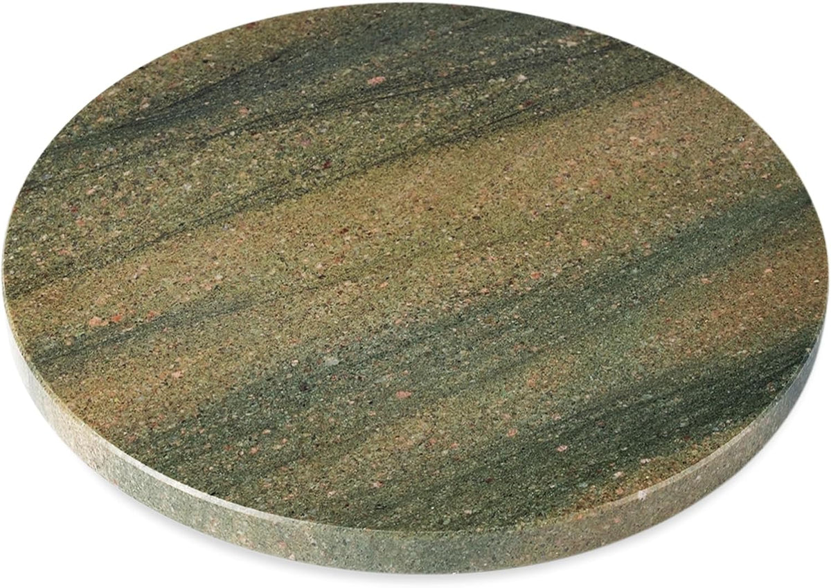 Koville Brazilian Natural Marble Cutting Board for Kitchen, 11" Round Hand Crafted Marble Slab for Cheese, Charcuterie, Pastry Board - Wedding Gift, House Warming Gift(WILD WEST GREEN)