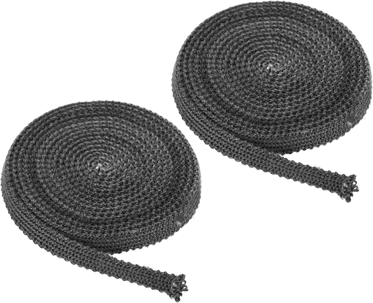 PATIKIL Wood Stove Gasket, 2Pcs 9/16" x 1/8" x 118" Flat Graphite Fiberglass High-Temperature Resistance Seal Rope for Stoves Fireplace Door, Black
