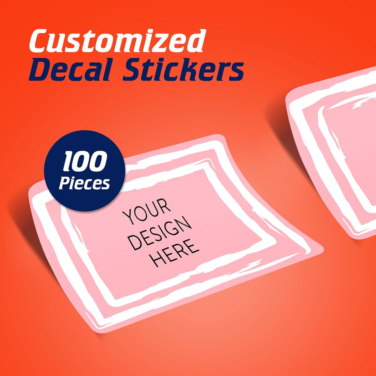 100 Custom Vinyl Stickers - Upload Your own Image, Text, Design, Logo - Personalized Logo Labels for Handmade, Packaging, Bottle, Jars, Candle, Brand Stickers (Pink, 3x2)