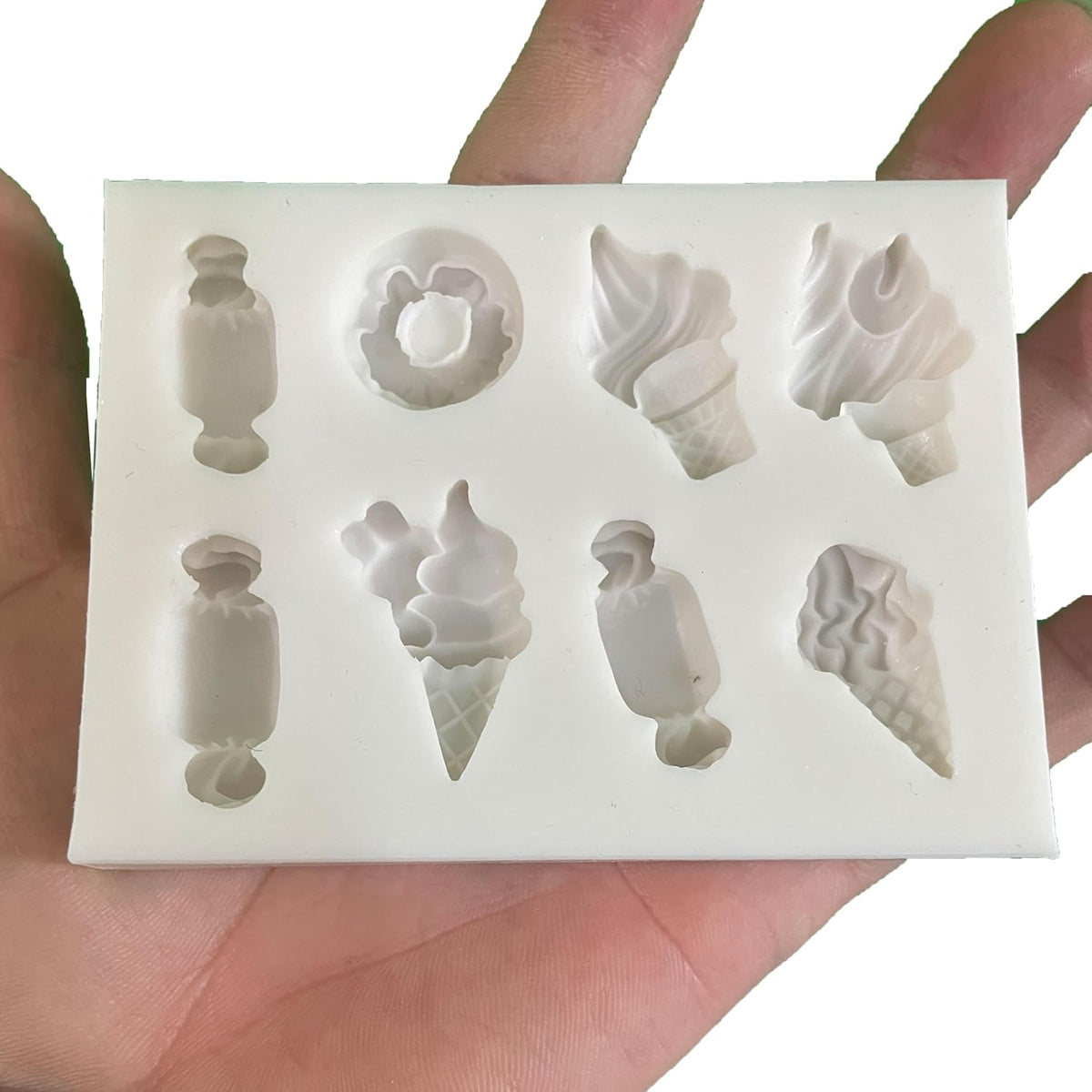 Lovely Small Items Silicone Fondant Molds Set For Cake Topper, Gumpaste, Candy & Chocolate, Polymer Clay and More (Snack Food)