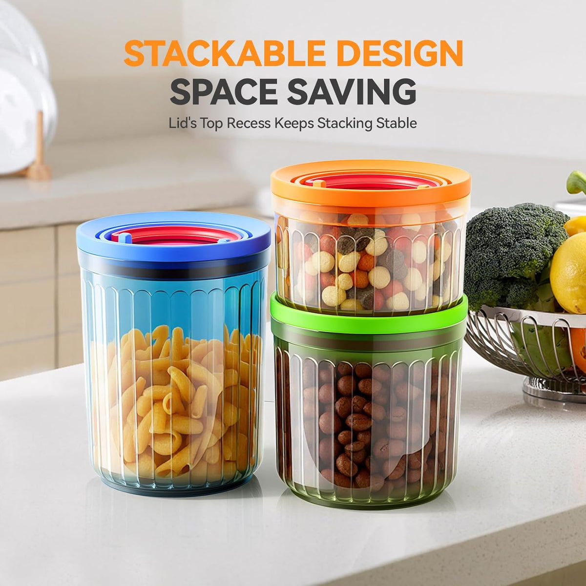 THKAILAR 6-Pack Airtight Food Storage Containers, Coffee-Tinted UV Blocking (10oz/17oz/24oz) for Kitchen Pantry Organization, Leakproof BPA-Free Snap-Lock Lids for Dry Food,Flour,Nuts,Grains,Coffee