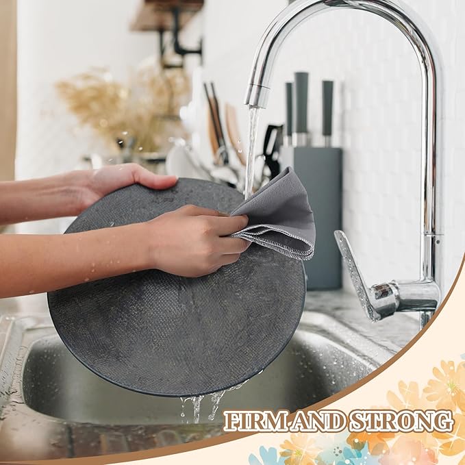 36 Count Reusable Cleaning Cloths Washable Cotton Kitchen Towels for Home(Simple Style,Gray)