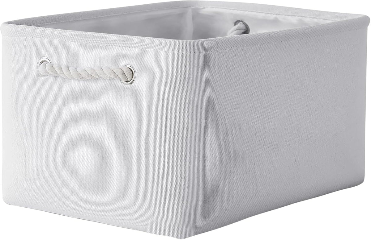 TheWarmHome Fabric Storage Bin, Large 1 Pack 15.7L*11.8W*8.3H Storage Basket for Home Storage and Organization, Shelf Basket with Cover for Living Room Bedroom Closet（White