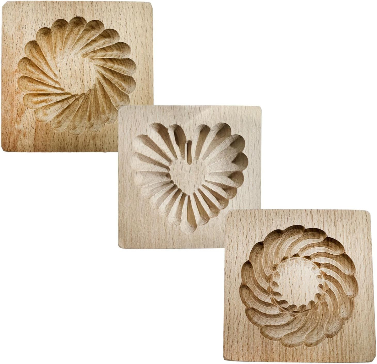 Wooden Cookie Biscuit Mold, 3D Baking Mold, Embossing Craft Decorating Baking Tool, Suitable for Halloween Thanksgiving Christmas Kitchen DIY (Cookies-A-3PCS)