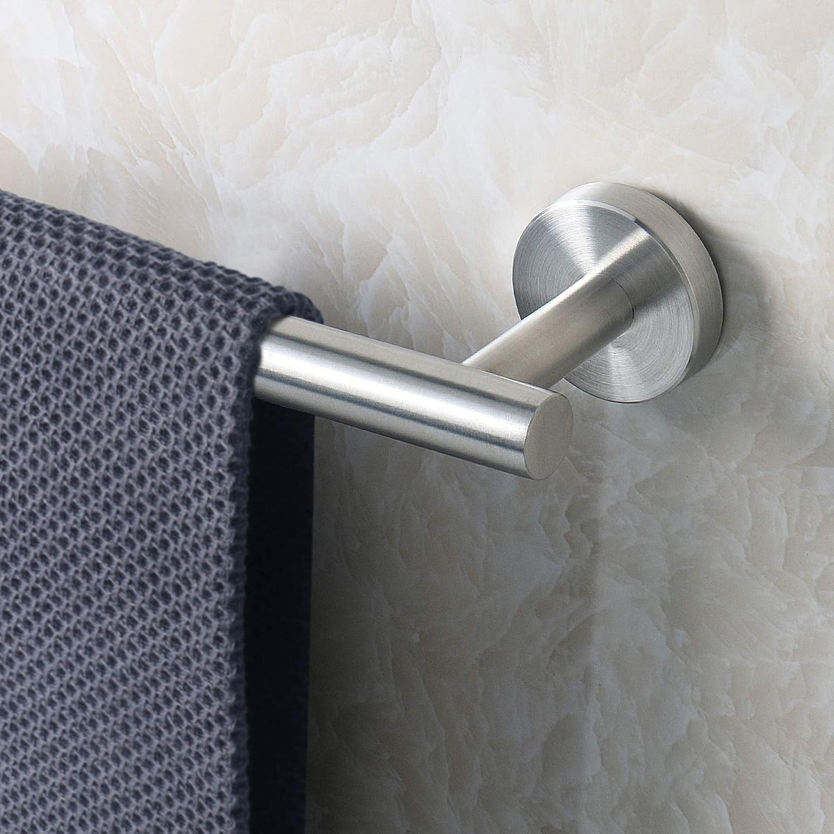 NearMoon Bathroom Towel Bar, Bath Accessories Thicken Stainless Steel Shower Towel Rack for Bathroom, Towel Holder Wall Mounted (1 Pack, Brushed Nickel, 12 Inch)