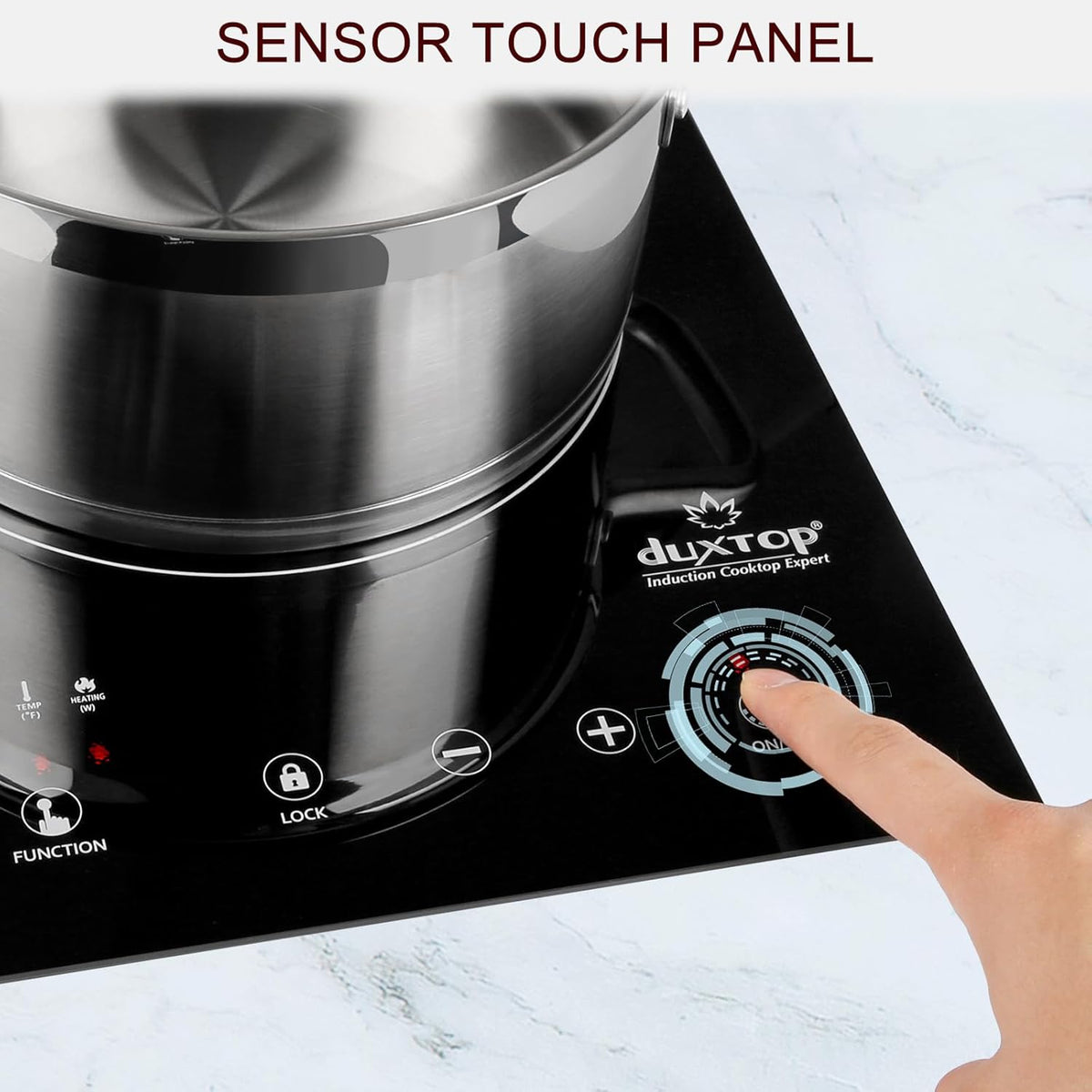 Duxtop Built-in Induction Cooktop, Portable Countertop Burner, Sensor Touch Induction Burner, 170-Minute Timer, Safety Lock, 1800W BT-200T1/8600BI