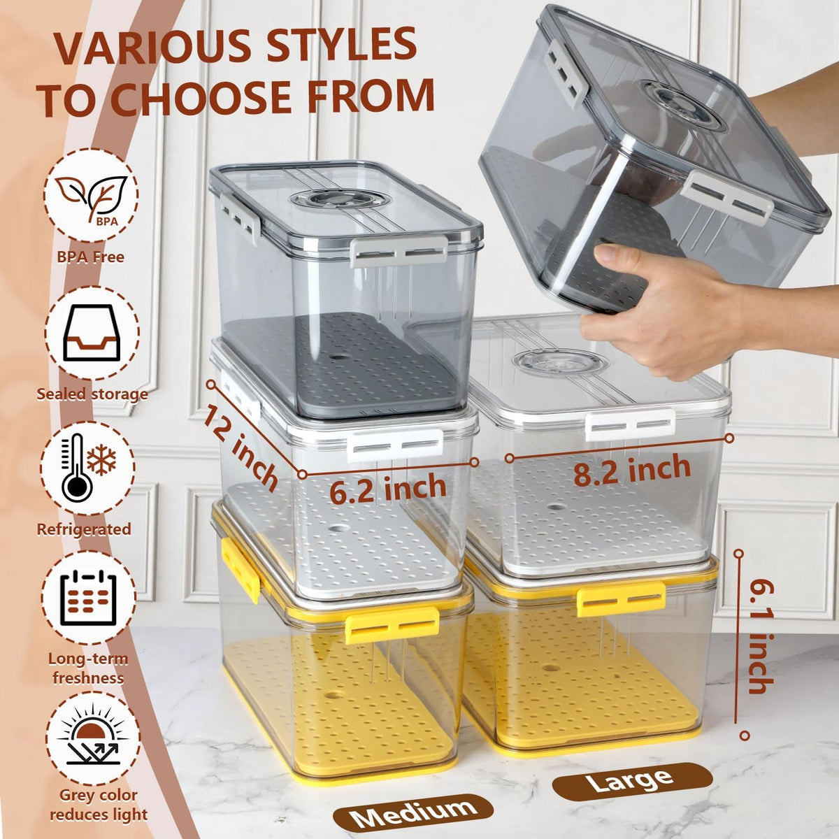 Airtight Bread Box for Kitchen Countertop,Plastic Bread Container,Bread Storage,Breadbox,Bread Storage for Homemade Bread,Fresh Bread Storage Container,Clear Bread Boxes,Bread Containers Storage