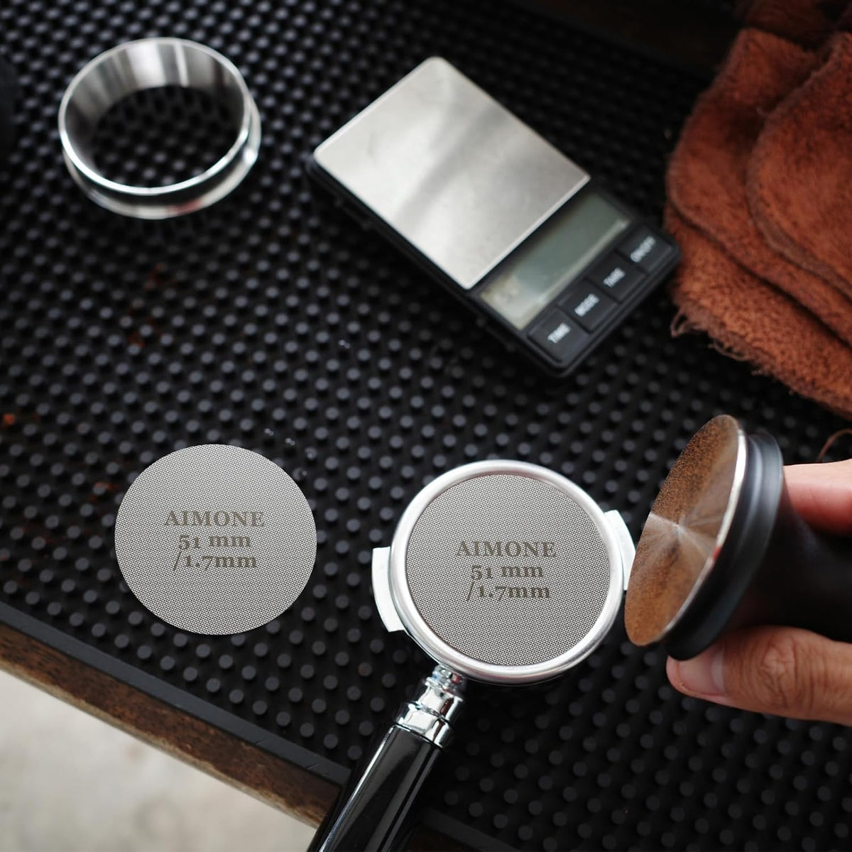 Espresso Puck Screen - Lower Shower Screen Compatible With Espresso Portafilter Filter Basket, Reusable1.7mm Thickness,150μm, 316 Stainless Steel (51MM)