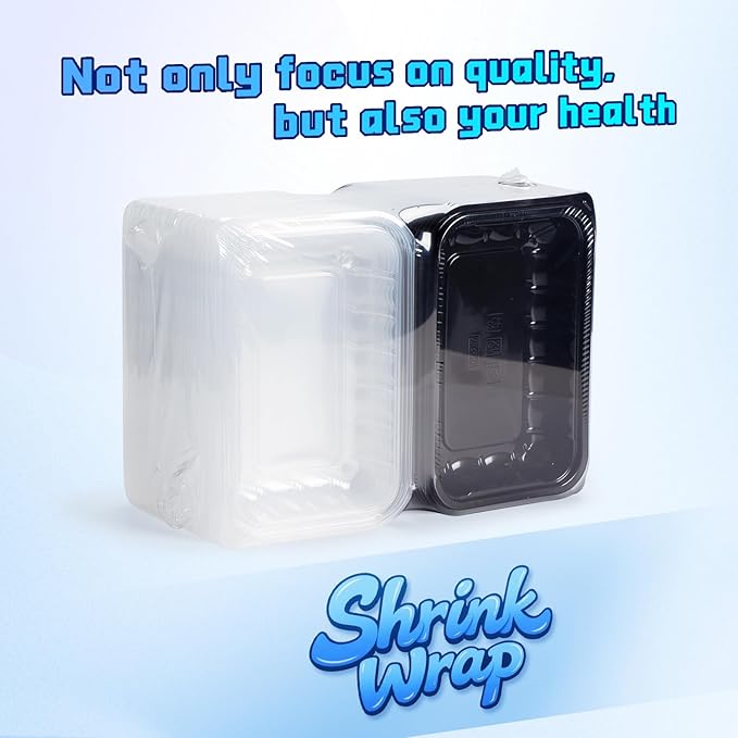 YANGRUI Food Containers 9x6 Inch 27 oz 30 Pack - Anti Fog Clear Lid for Display | BPA Free PP Plastic | Reusable Heavy Duty Freezer & Microwave Safe | Shrink-Wrap Freshness Bakery Takeout Container