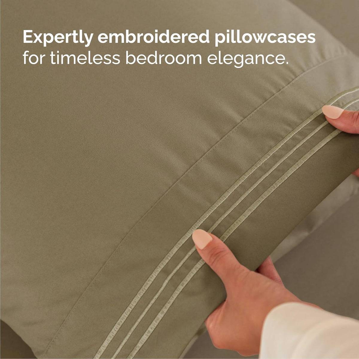Cal King Size 4 Piece Sheet Set - Comfy Breathable & Cooling Bed Sheets Set - Hotel Luxury Bedding for Women, Men, Kids, Teens, Boys & Girls - Deep Pockets, Ultra-Soft, Wrinkle Free - Oeko-Tex - Khaki