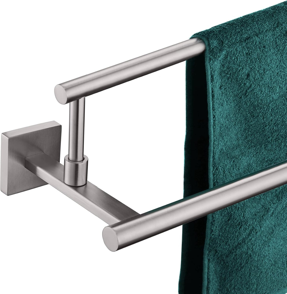 KOKOSIRI Hand Towel Holder Brushed Nickel Bathroom Rack 20-Inch Double Bath Towel Bars Rails for Garage Kitchen Stainless Steel B5009BR-L20