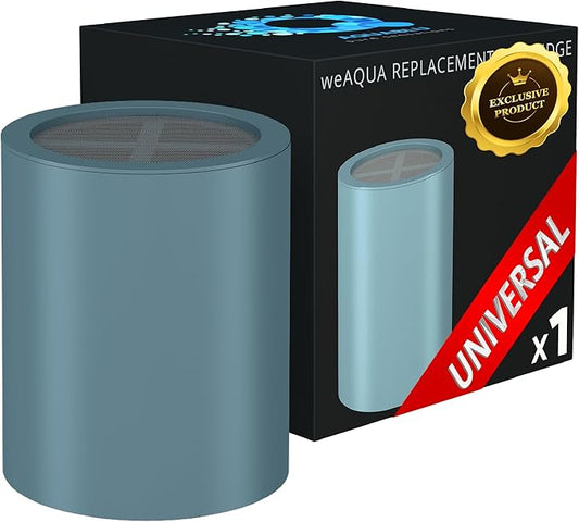 WeAQUA NO BS Shower Filter Replacement Cartridge – 99% Removal of Hard Water, Chlorine, Heavy Metals, Fluoride & More – Universal Fit, High Output (1-Pack)