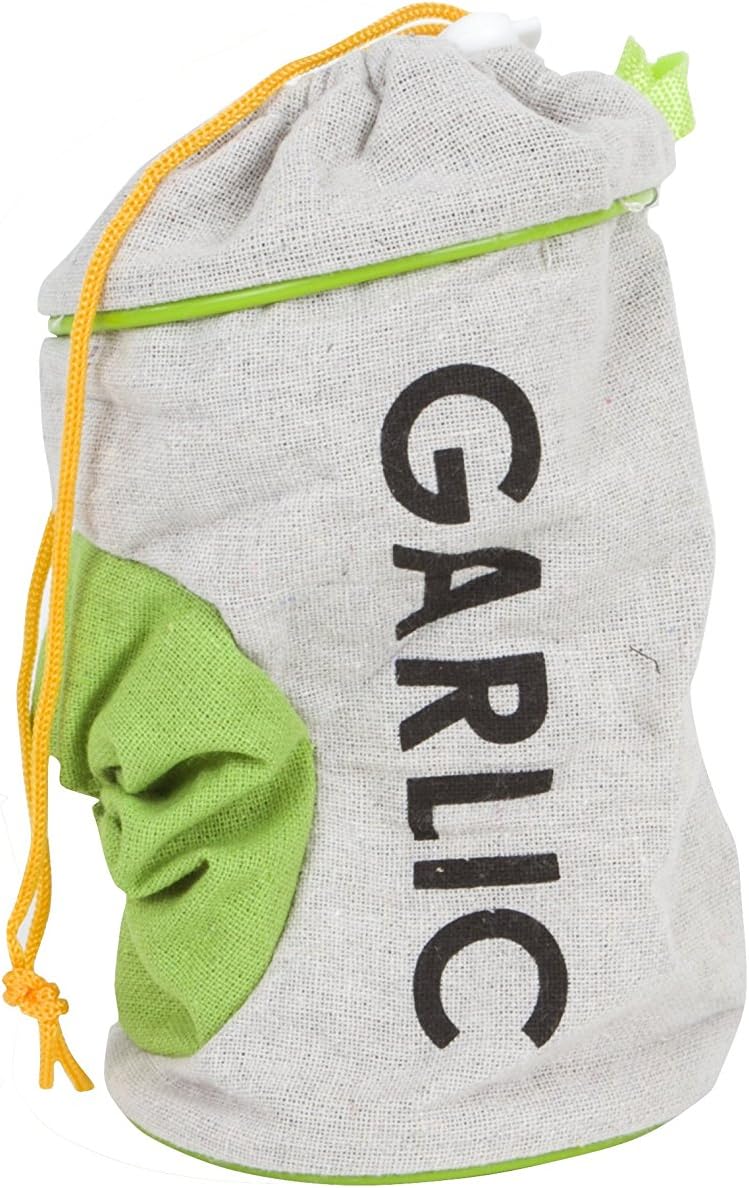 Evriholder Fresh Fare Garlic Keeper, Double Drawstring Feature Protects from Light and Delays Spoilage Sprout-Free Vegetable Storage Bag, 12 Head Capacity