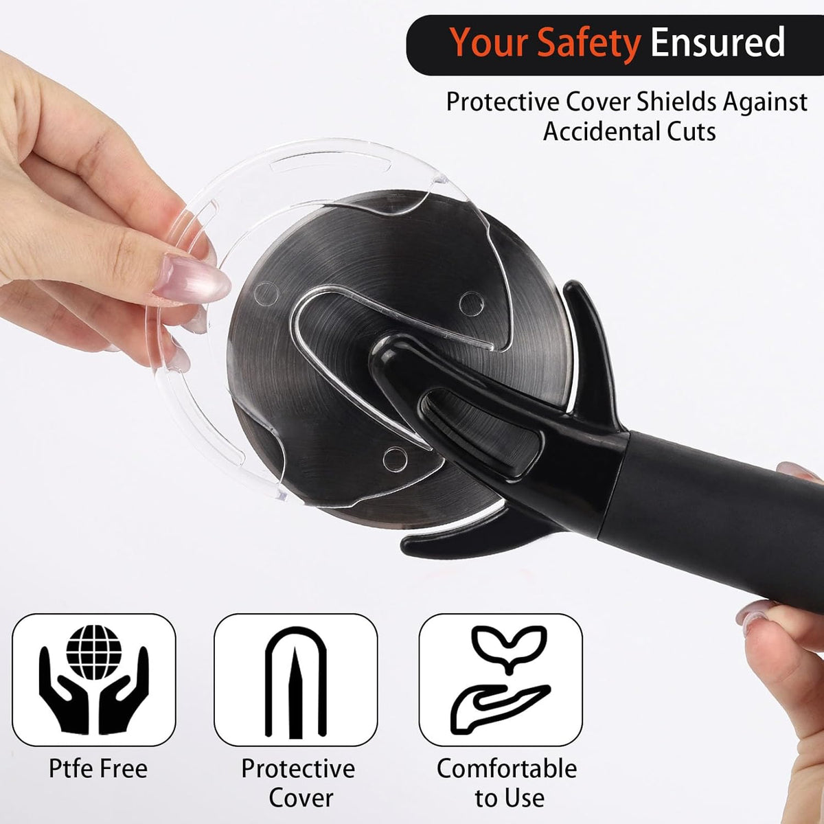 Pizza Cutter Wheel, Stainless Steel Pizza Cutter With Wheel Slicer, Pizza Slicer With Lid for Kitchen, Slip Resistant Handle