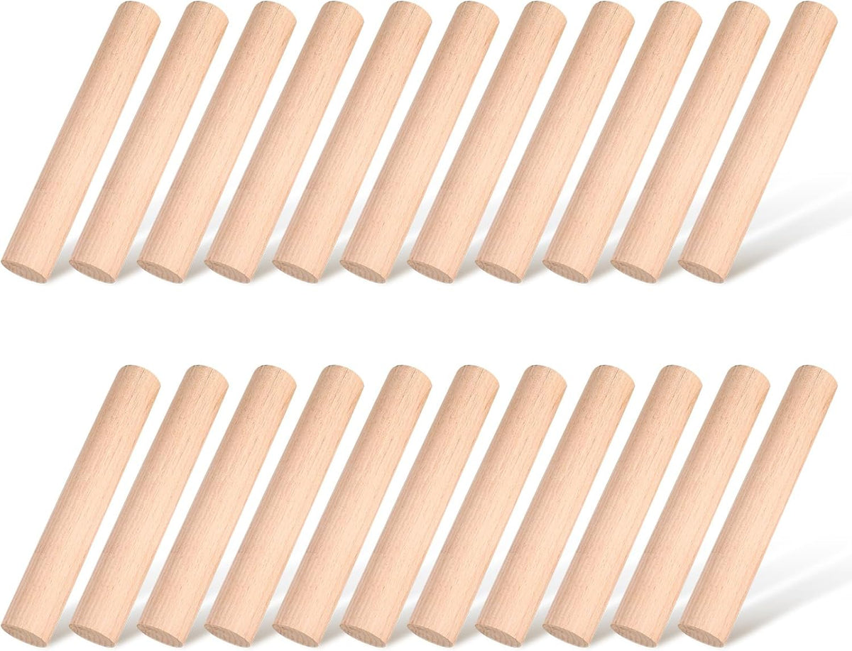 Small Wooden Rolling Pin, Dumpling Dough Roller Wooden Mini Rolling Pins Kitchen Utensil Tool for Fondant, Pasta, Bread, Pastry, Cookies, Pizza, Pie, Cylinder Style, 6.3 Inch (20 Pieces)