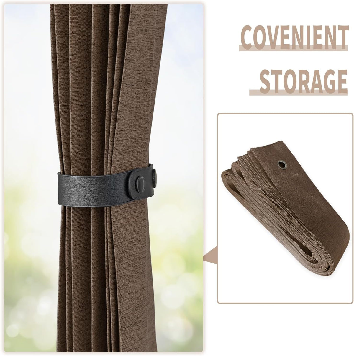 Vatge Doorway Curtains - Closet Curtain for Open Closet, Hanging Room Divider for Doorway Privacy and Room Separation, 1 Panel, W52 x L78, Brown