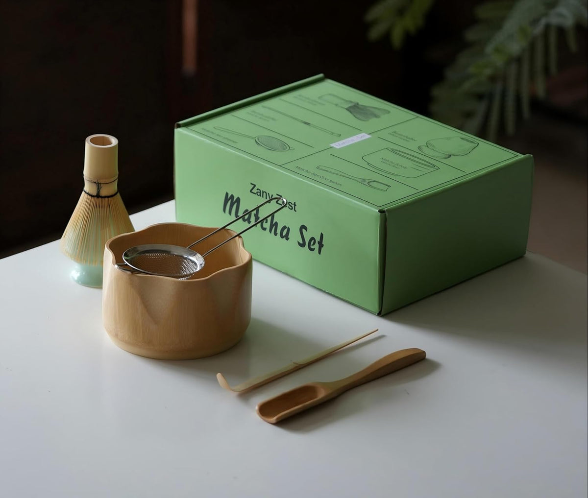 Matcha Whisk Set with Bamboo Bowl, Traditional Bamboo Matcha Kit with 6-Spout Bowl, Unique Gifts for Matcha Lovers Women Men Girl Friend Home Kitchen, Gifts for Christmas, Birthday,Halloween