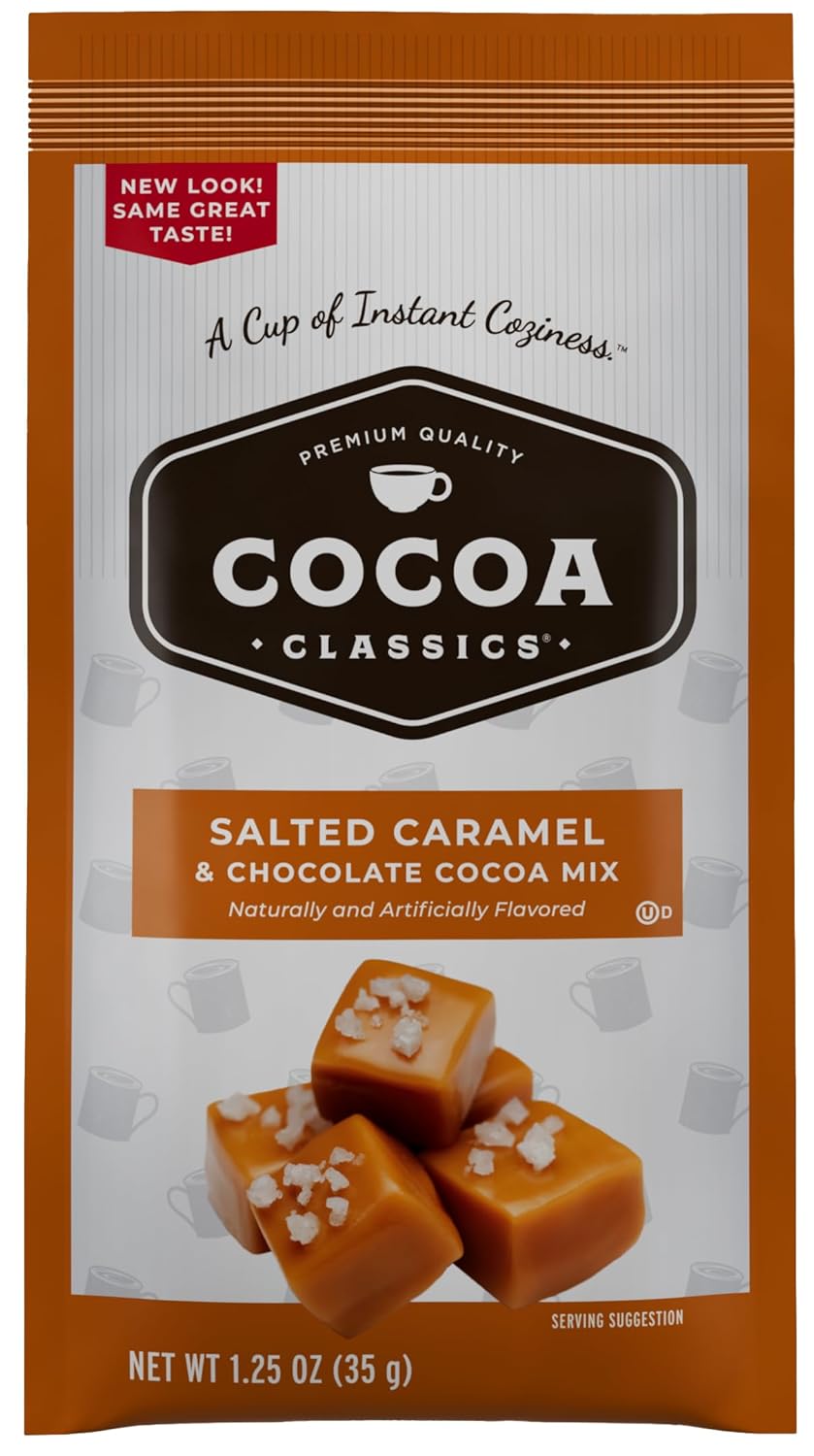 Cocoa Classics Variety Pack: Cocoa Mix, Chocolate Supreme, Arctic White, Salted Caramel Hot Chocolate Made with Nonfat Milk, Just Add Water, Make Hot or Iced, 1.25oz Packets (Pack of 36)
