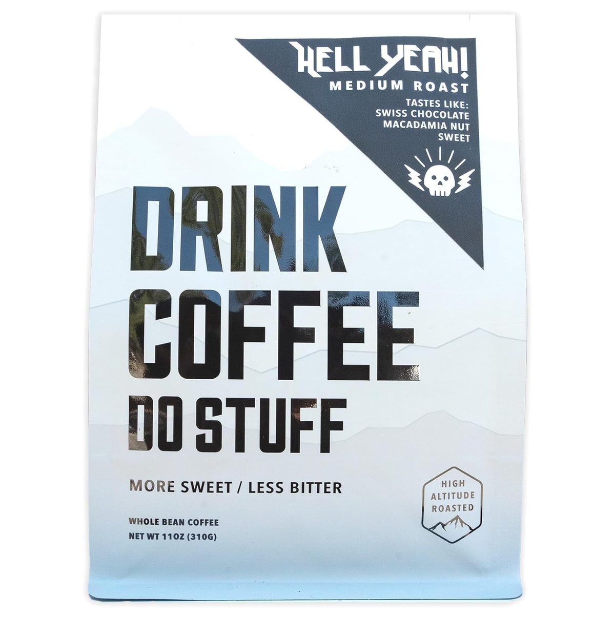 Drink Coffee Do Stuff, Blend, 2 Pound Bag, Whole Bean, Medium Roast, Sweet, Chocolate, Caffeine, Organic, Lake Tahoe Coffee (Hell Yeah!)