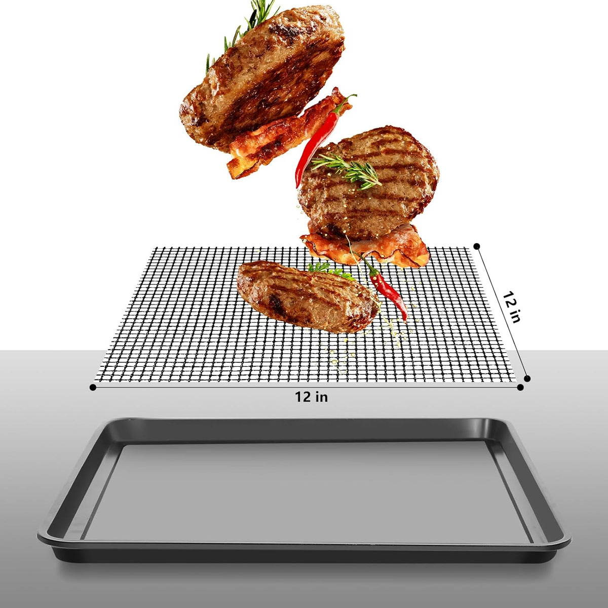 Air Fryer Oven Liners and Mesh Grill Mats Compatible with Ninja Foodi SP101 SP201 SP301，Reusable 12inch Non-Stick Liner for Bottom of Oven and Air Fryer Toaster Oven Mat for Oven