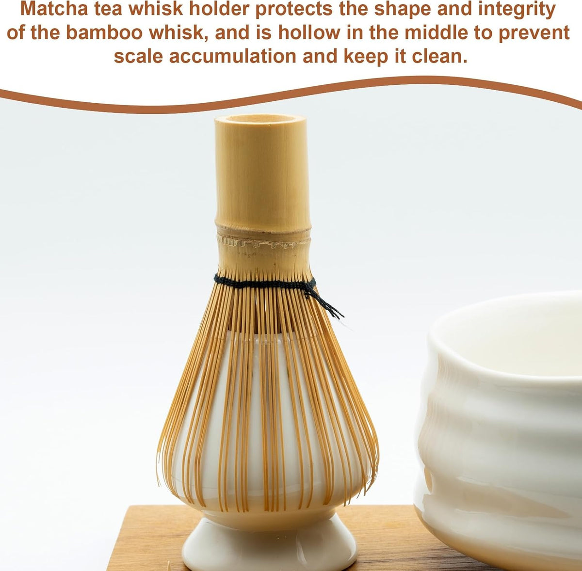 HARFINGTON Ceramic Chasen Stand 70mm Matcha Whisk Holder Teas Set Whisks Stand Traditional Matcha Tea Chasen Holder Tea Set Accessories for Tea Tasting, Brown/Blue