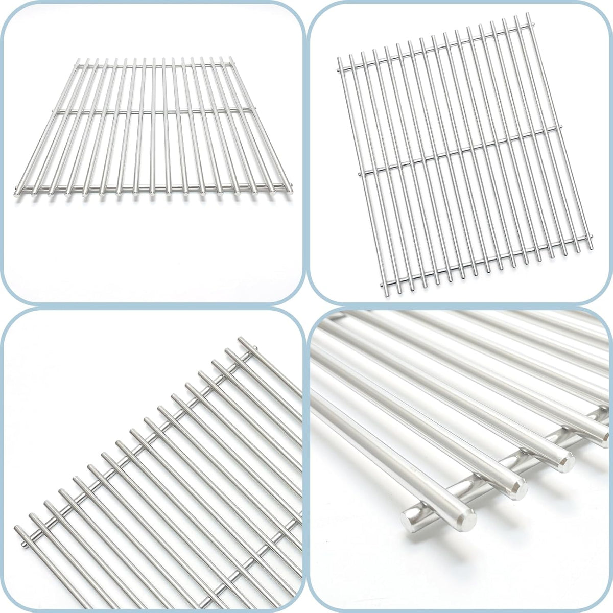 15" Stainless Steel 2 Grid Grates Replacement Parts for Broil King 9865-54, 9453-57, 9453-54, 9453-64, 9869-74c, 945584 Broil-Mate, Huntington, Crown, Sterling 20, 20B, 40, 70, 90 Gas Grill