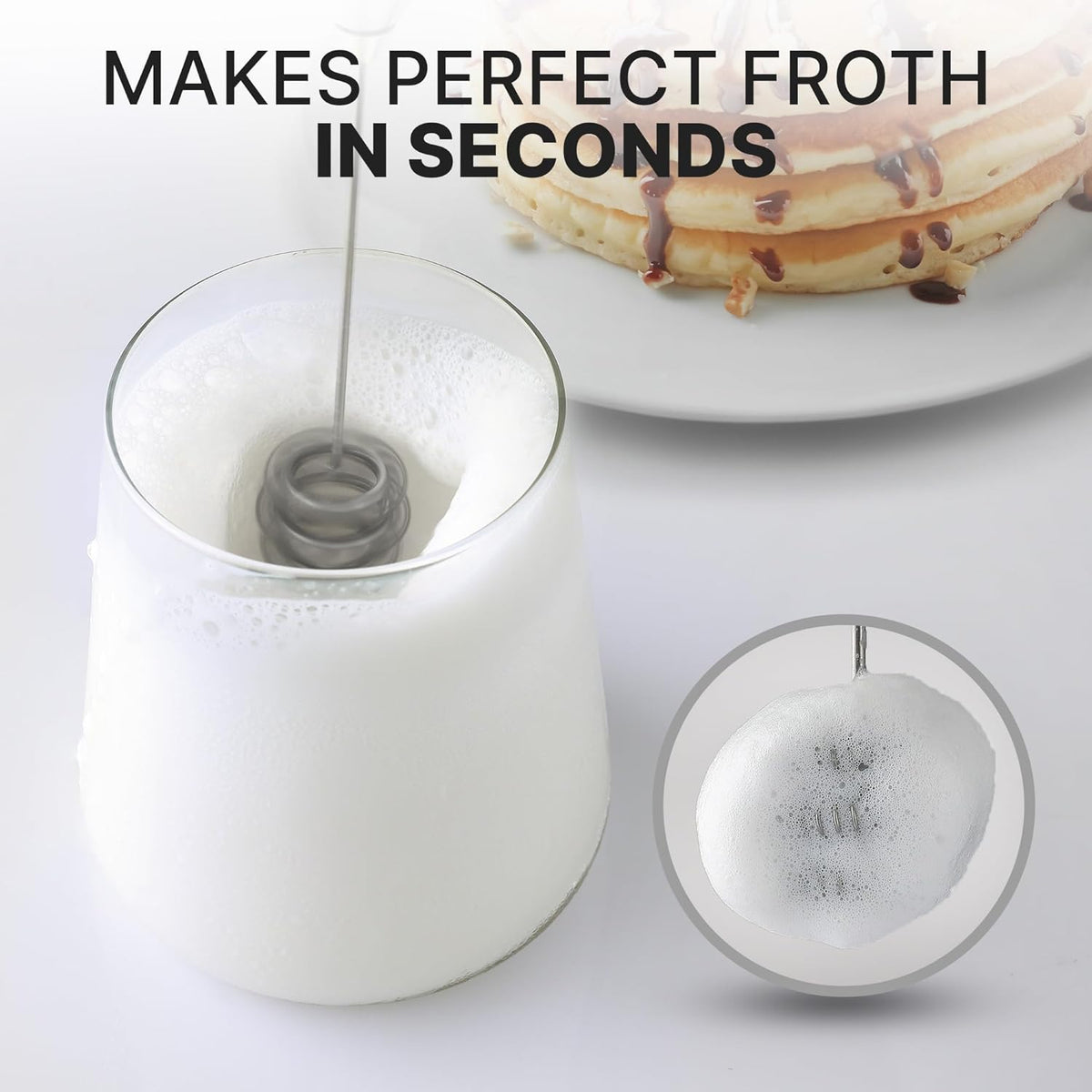 Zulay Kitchen Patented Tornado Triple Whisk Milk Frother with 2 Duracell Batteries – Handheld Foam Maker for Coffee, Lattes, Matcha & Hot Chocolate – Rich, Creamy Froth in Seconds