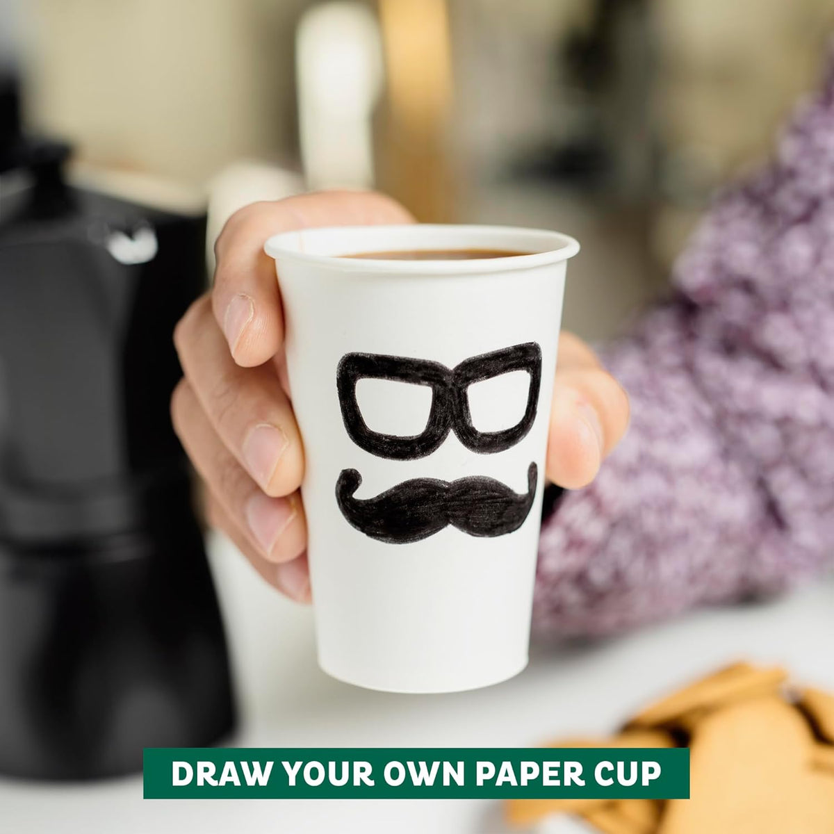 Freshware Coffee Cups 8 oz [300 Pack] Disposable Paper Cups for Hot or Iced Coffee Cup, Slushie Cup, Milkshakes, Smoothies, and Tea