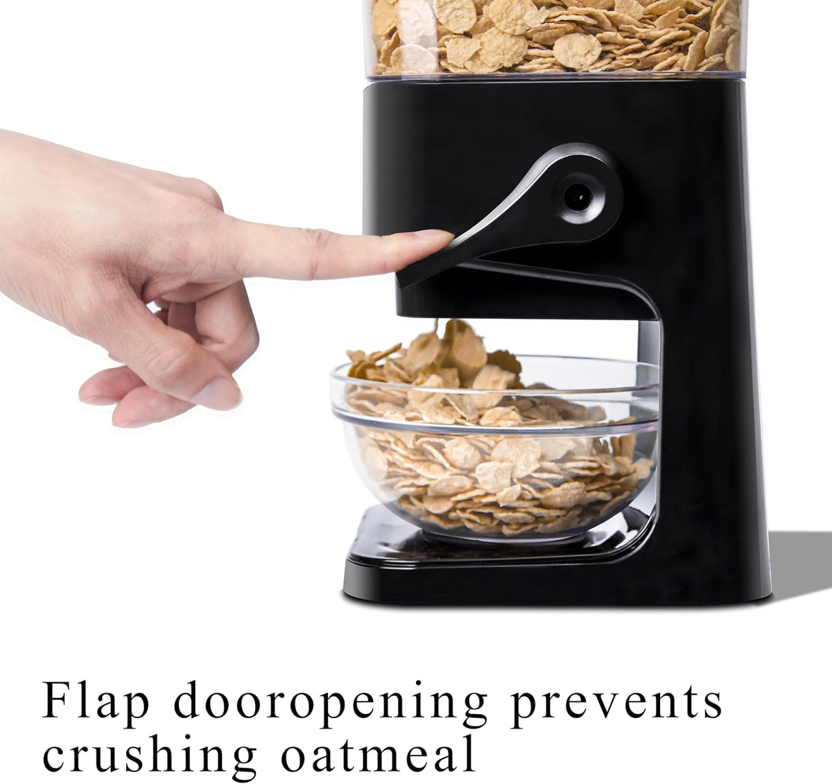 Cereal Dispenser Countertop, 5L Kitchen Organization Cereal Containers Storage, Desktop Candy Dispenser Plastic Cereal Dispenser, Snack Containers Can Hold Granola, Dry Food, Grain (Black, 3Pc)