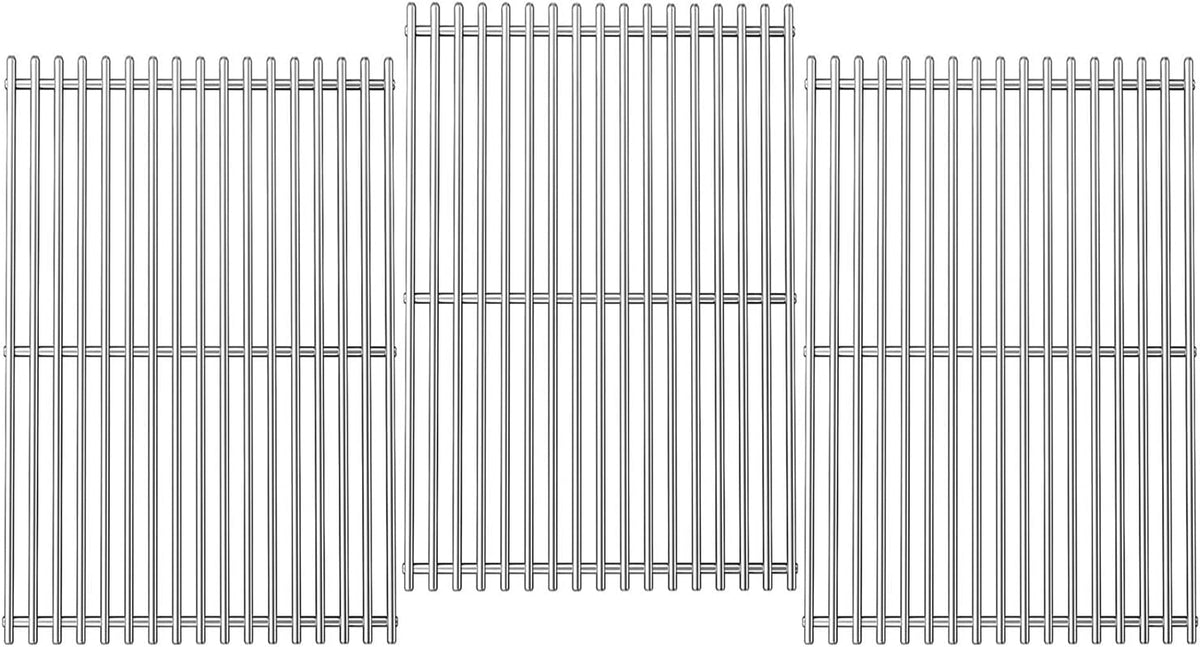18.7" Cooking Grates for Weber Genesis GS4 Genesis II E-410, E-415, E-435, Genesis II LX E-440 Series Gas Grills, Heavy Duty Stainless Steel Grill Grates for Weber 66089 66097
