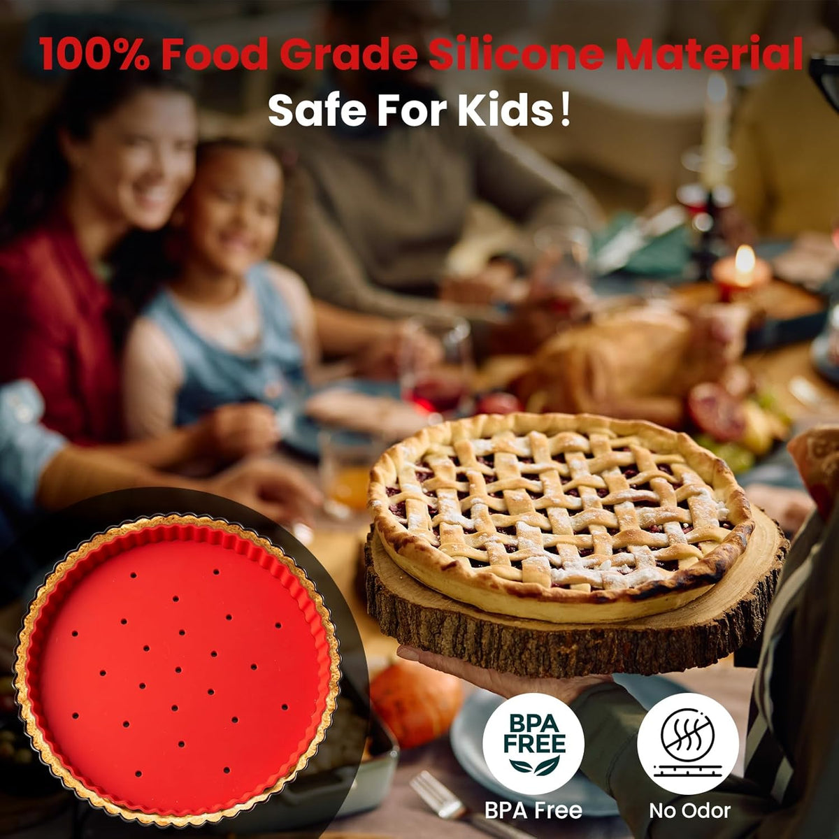 Pie Weights for Blind Baking 10" Tart Pan,Silicone Pie Weight for Baking Crust,Reusable Pies Crust Weights – for Pies/Tart/Quich– Food-Safe,Dishwasher Safe – Designed Exclusively for 10 in. Tart Pan