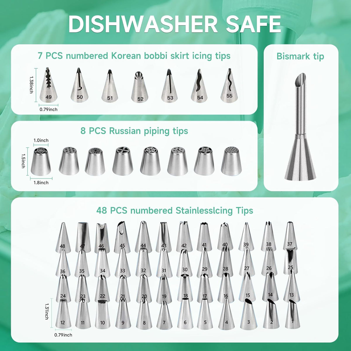 Cake Decorating Kit,137pcs Cake Decorating Supplies with Cake Turntable for Decorating,Pastry Piping Bag,Russian Piping Tips Baking Tools, Cake Baking Supplies for Beginners(Green)
