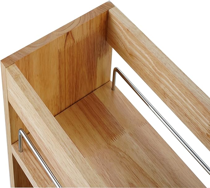 DINDON Pull Out Spice Rack Organizer for Cabinet, (5" W x 21.9" D x 25.2" H) Multi-Use Wood Pull Out Cabinet Organizer Slide Out Shelf Cabinet Storage for Kitchen, Pantry Organization