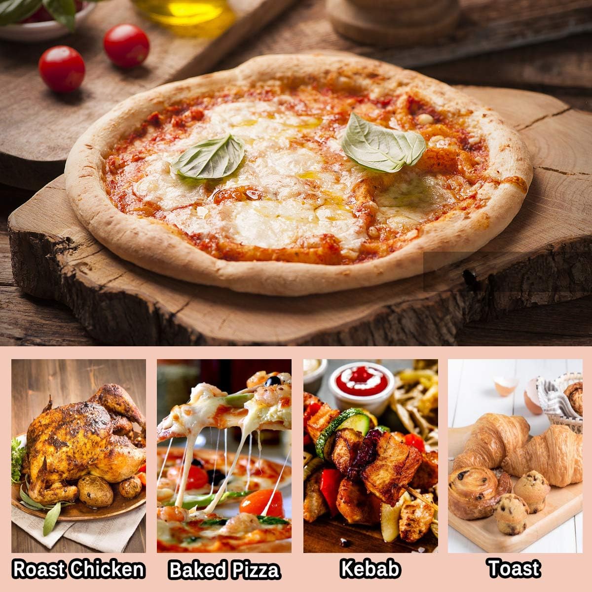 Onlyfire Heavy Duty Ceramic Pizza Grilling Stone, 15" Round Baking Stone for Best Crispy Crust Pizza, Perfect for Oven, BBQ and Grill, Thermal Shock Resistant