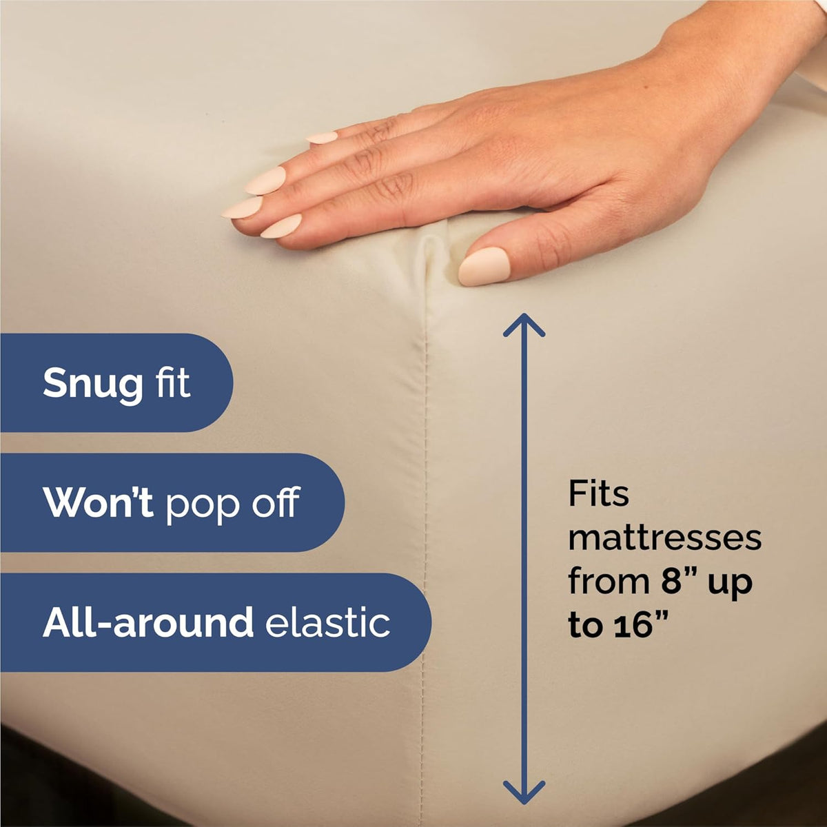 Split King Size 5 Piece Sheet Set - Comfy Breathable & Cooling Bed Sheets Set - Hotel Luxury Bedding for Women, Men, Kids, Teens, Boys & Girls - Deep Pockets, Soft and Wrinkle Free - Oeko-Tex - Wheat