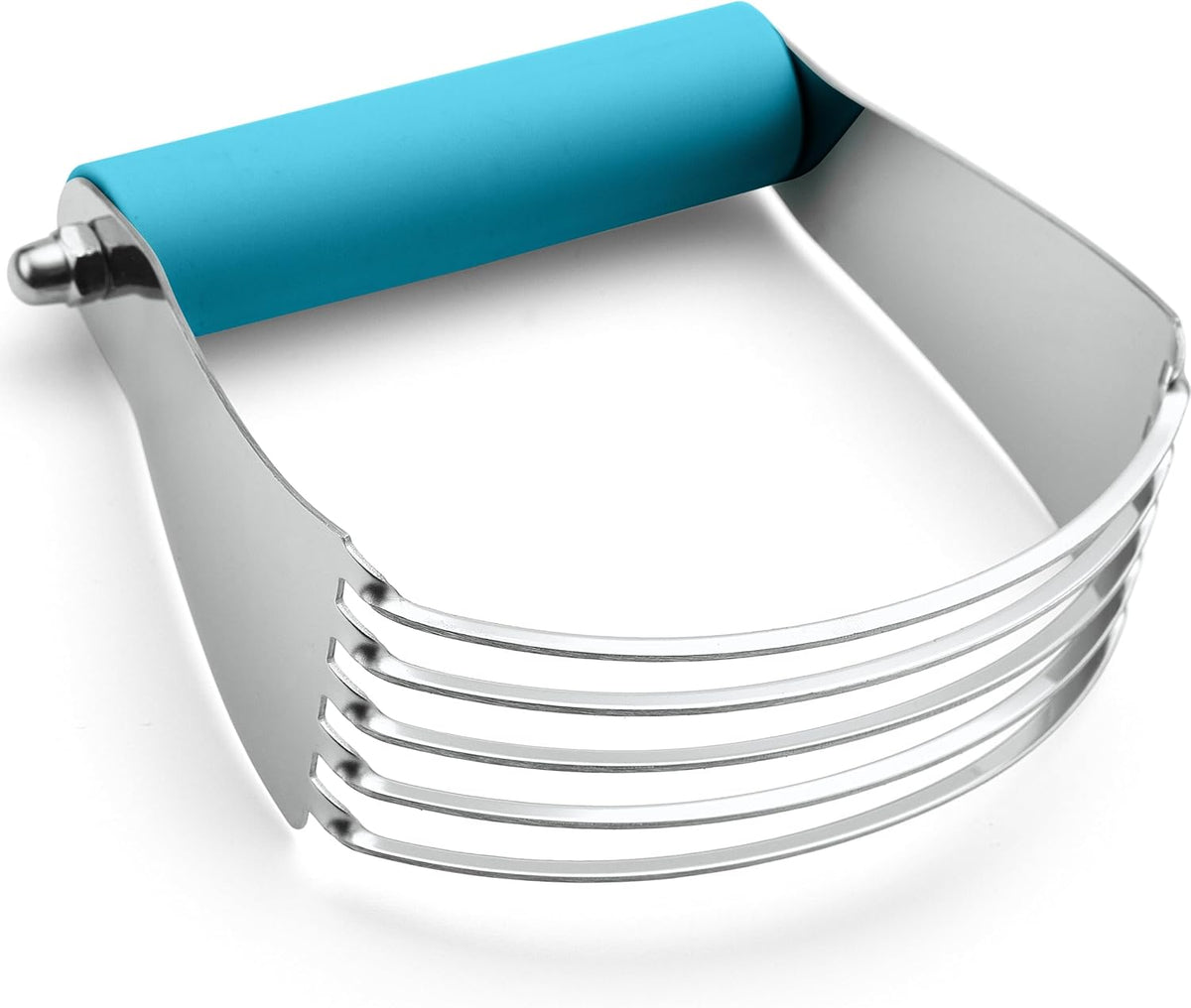 Spring Chef Large Dough Blender for Baking, Heavy Duty Dough Cutter Tool, Stainless Steel Puff Pastry Cutter Tool with Sharp Blades, Dishwasher Safe Manual Pastry Blender for Easy Mixing - Teal