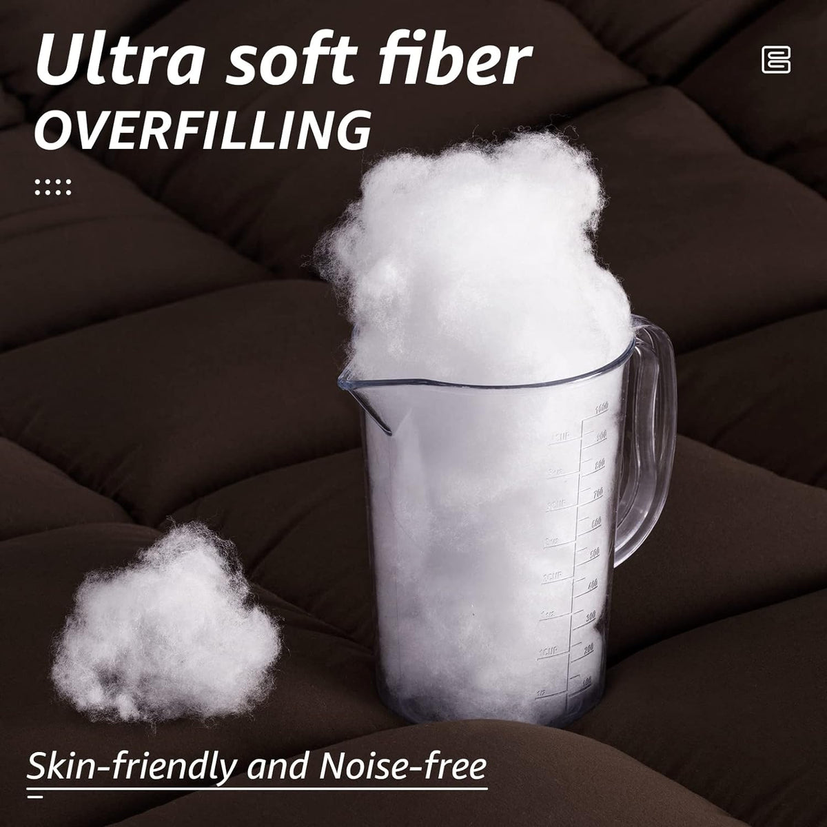 HYLEORY All Season Queen Size Bed Comforter - Cooling Goose Down Alternative Quilted Duvet Insert with Corner Tabs - Winter Warm - Machine Washable - Brown