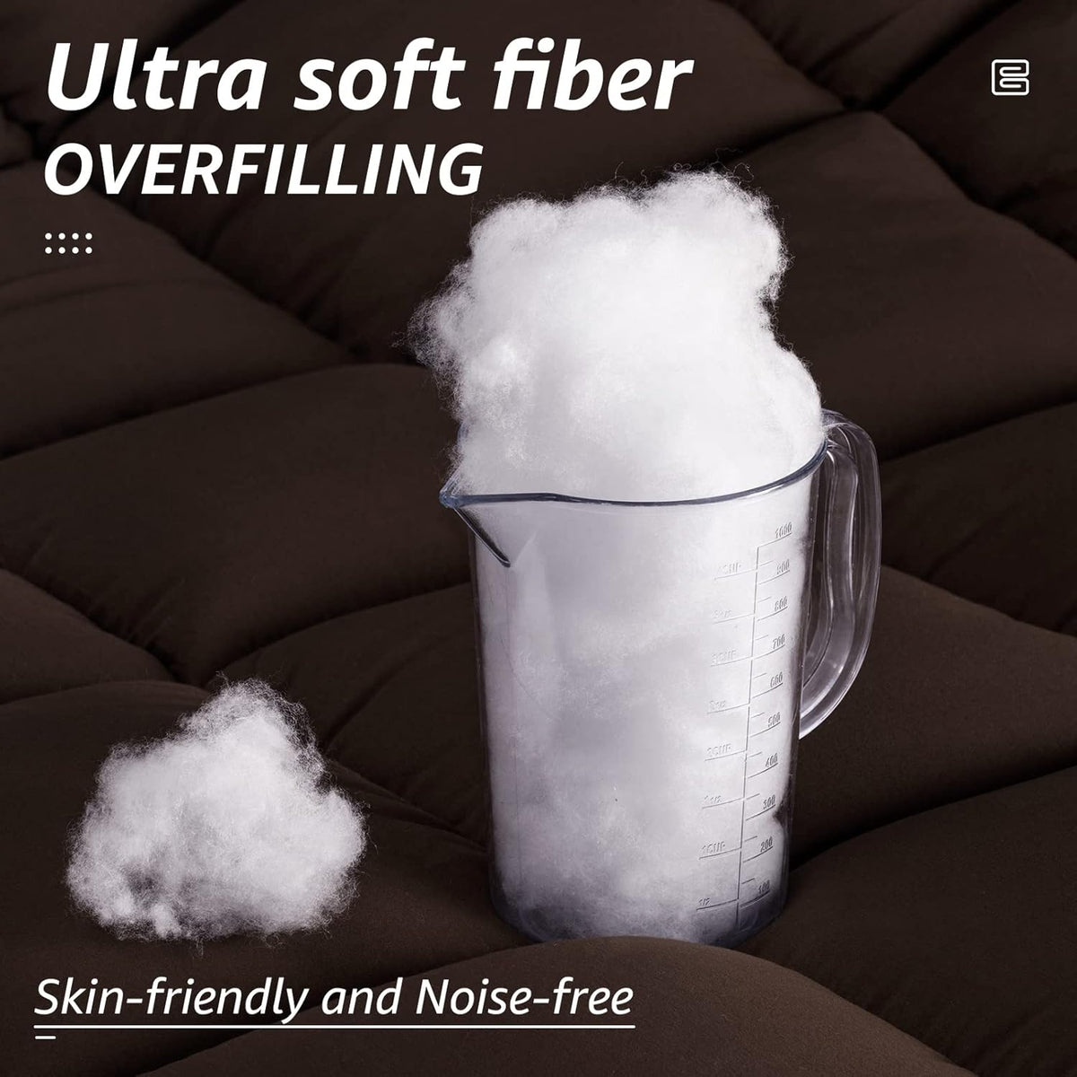 HYLEORY All Season Full Size Bed Comforter - Cooling Down Alternative Quilted Duvet Insert with Corner Tabs - Winter Warm - Machine Washable - Brown
