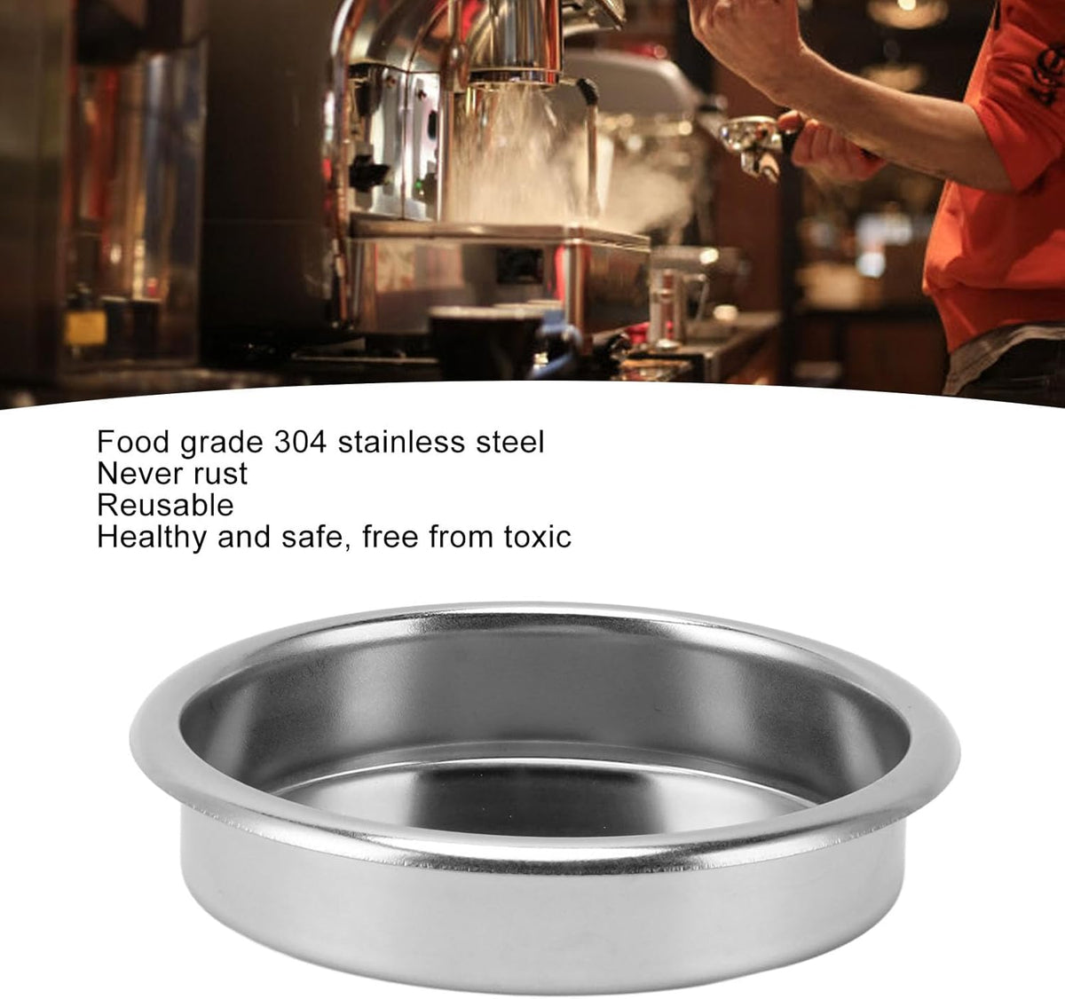 58 mm Blind Filter, Stainless Steel Backflush Inser, Back Flush Blind Filter Basket for Gaggia Classic and Espresso Machines Espresso Cleaning Disc