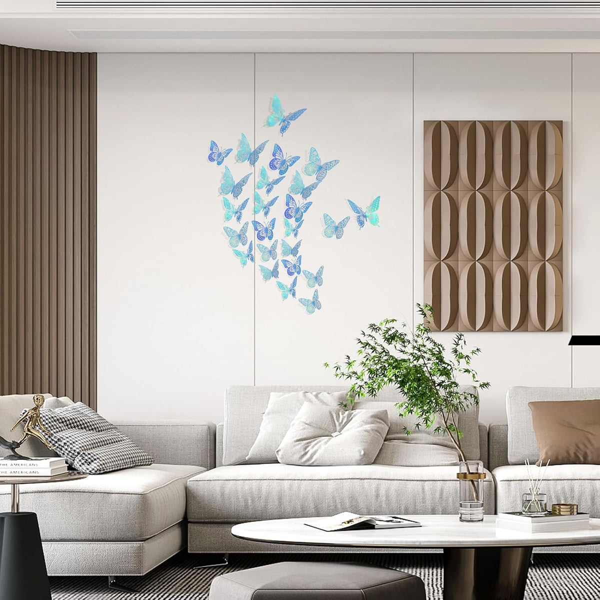 SAOROPEB 3D Butterfly Wall Decor - 48 Pcs, 4 Styles, 3 Sizes - Removable Stickers for Birthday & Party Decorations