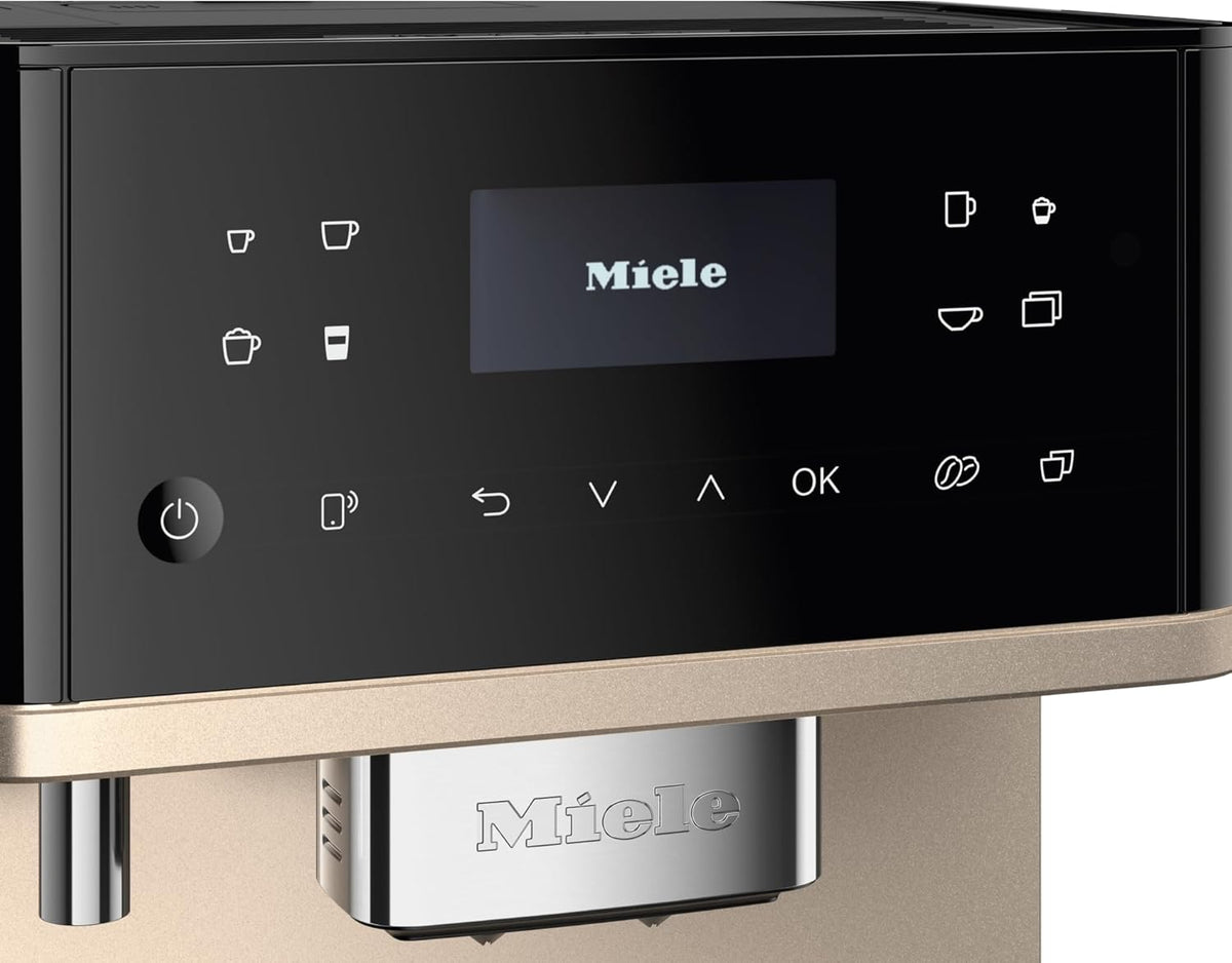 Miele CM 6360 MilkPerfection Automatic Coffee Machine - OneTouch for Two, AromaticSystem, 8 individual profiles, DoubleShot, WiFi-compatible, LED lighting, in Obsidian Black CleanSteel Metallic