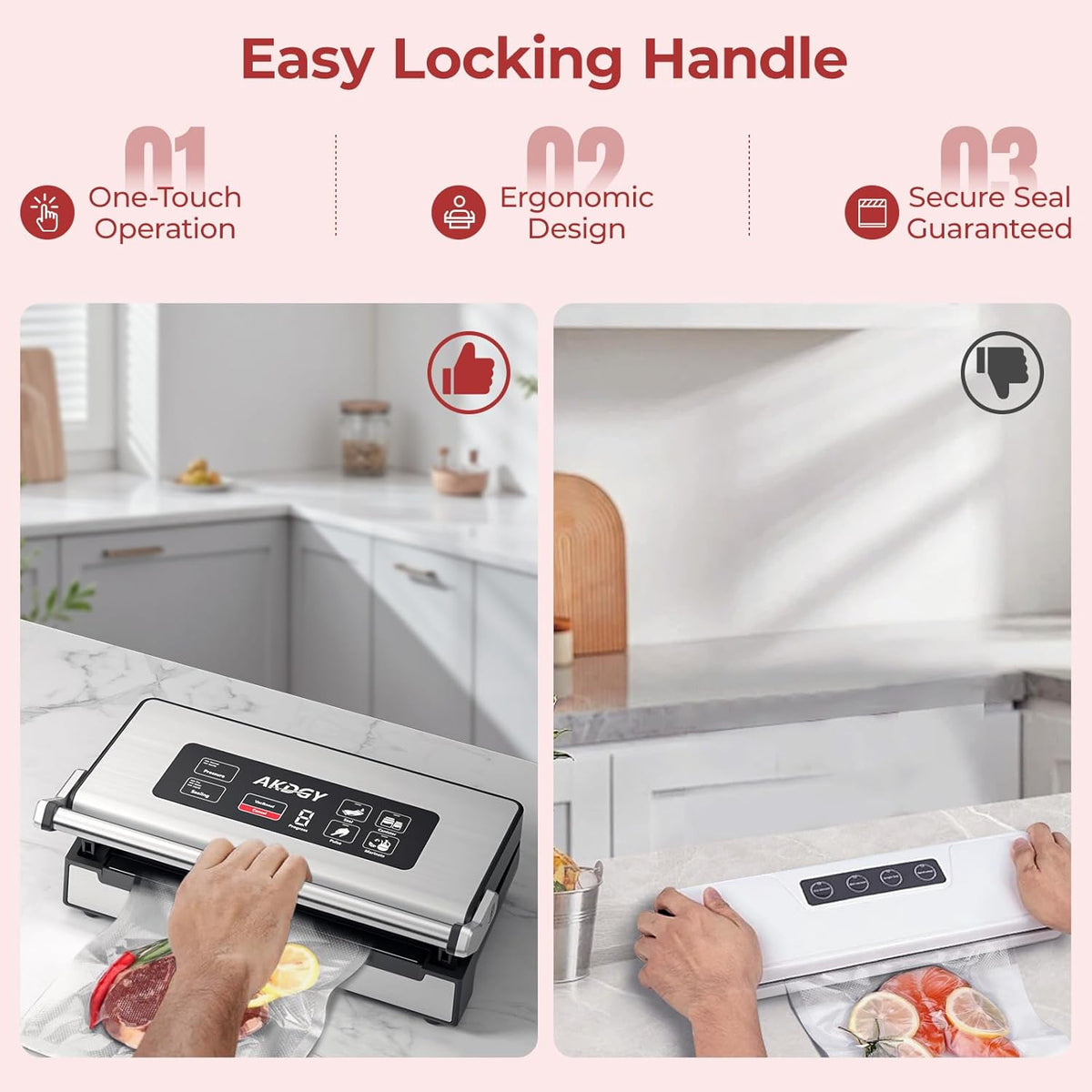 95Kpa Liquid Vacuum Sealer Machine, Full Automatic Food Sealer for Dry/Liquid/Moist Foods | Strong Suction | Digital Timer | One-Touch Operation | Built-in Cutter & Bag Storage | Removable Drip Tray