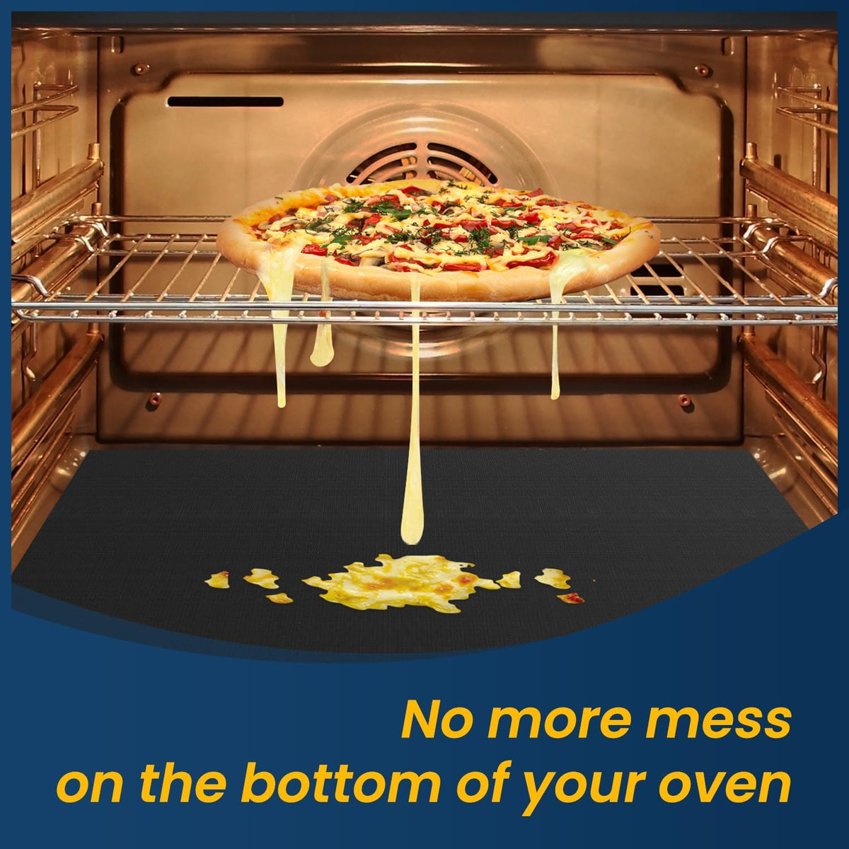 Oven Liners for Bottom of Oven - Large Heavy Duty Oven Protector Mat, Non-Stick Oven Electric Gas Liner Floor Protector Liner, Reusable Heat Resistant Stovetop Air Fryer Grill Baking Mat
