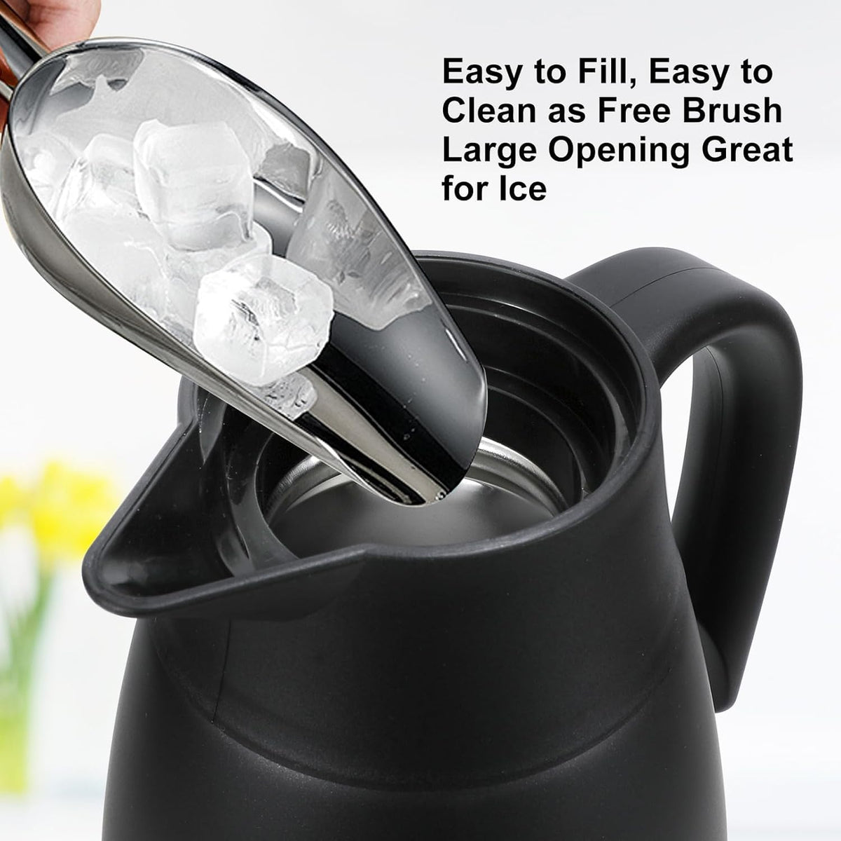 70 oz Thermal Coffee Carafe, Updated 2 PCS Insulated Stainless Steel Coffee Carafes for Keeping Hot Coffee & Water Hot Beverage-12Hours, Double Walled Vacuum Coffee Carafe(Black+Red)