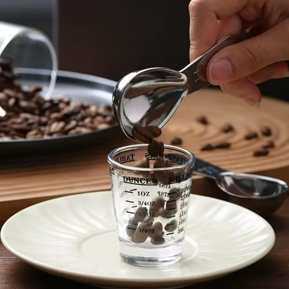 3 Piece 15g Coffee Scoop, Stainless Steel with Graduated Spoon for Coffee Beans, Sugar, Flavourings, etc